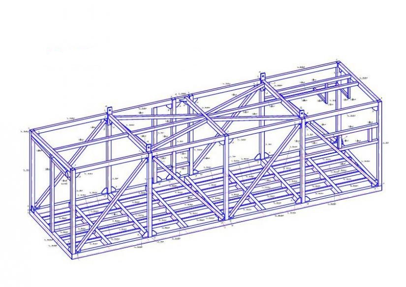 Металлический каркас блок контейнера чертеж